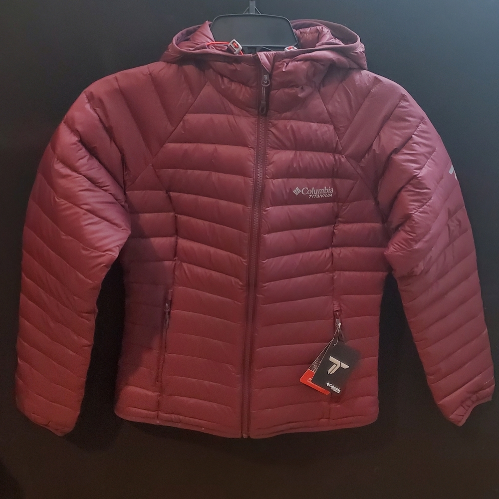 WMNS Columbia Titanium Alpha Trail Down Hooded Jacket Omni Heat 3D